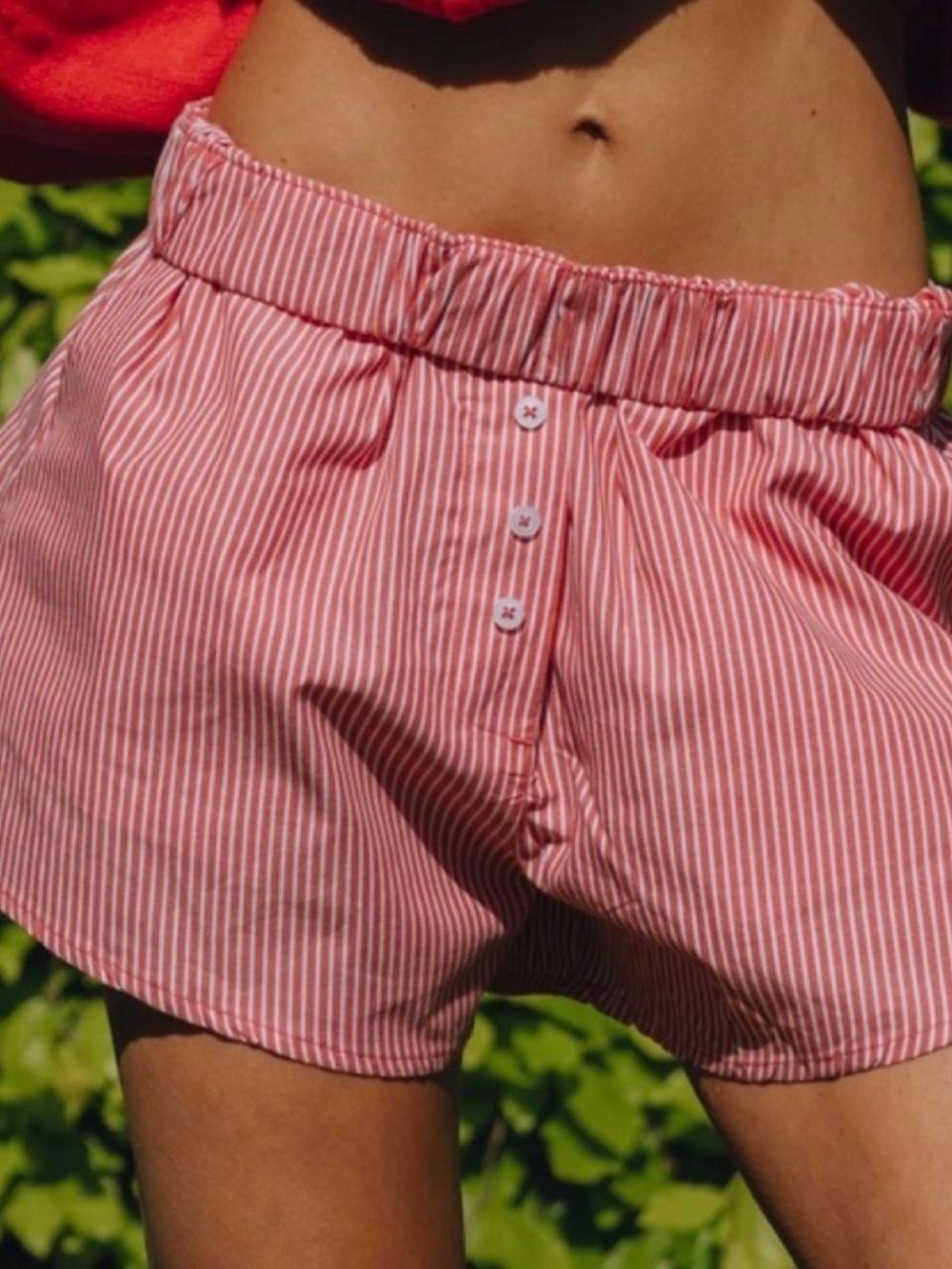 Daily Drills Poplin Resort Shorts - Red/White Stripe